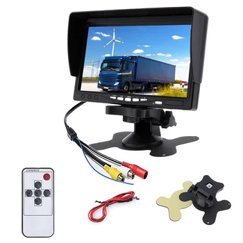12V-24V 7 Colių TFT LCD Spalvotas HD Stebėti Automobilių Sunkvežimių CCTV Atvirkštinio Galinio vaizdo Atsargine Kamera