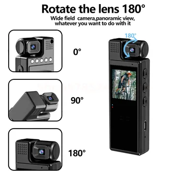 4K HD Nešiojamas Mini Veiksmo Kamera, Wifi Atgal Įrašą 180° Pasukti IR Night Vision Sports Cam Kelionės Dviračio Vairuotojas Vaizdo įrašymas