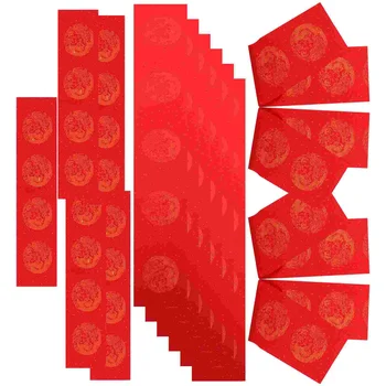 5 Rinkiniai Raudono Popieriaus Pavasario Šventė Kupletai Pažymėkite Raudonųjų Ryžių Popieriaus Kinijos Dvieilis Popieriaus