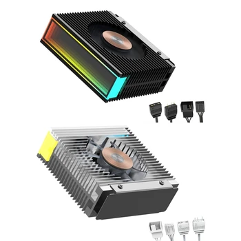 Aliuminio RGB M. 2 SSD Hard Disk Heatsink Radiatoriaus Aušinimo M. 2 2280 Radiatorių C1FD