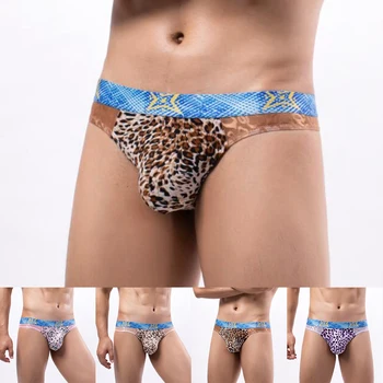 Bikini Vyrams Seksualus Leopard Akių Vien Mažas Juosmens Išgaubti Dėklas Apatinės Kelnės G-String Erotinis Apatinis Trikotažas Apatinės Kelnės Calzoncillos Hombre