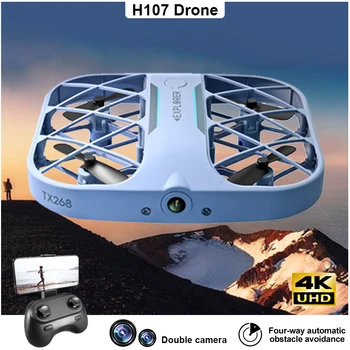 H107 Drone su Kamera Profesionalus 4k HD Kamera, Wifi Fpv Nuotolinio Valdymo Nepilotuojamų Sraigtasparnių Kišenėje aerofotografija Quadcopter