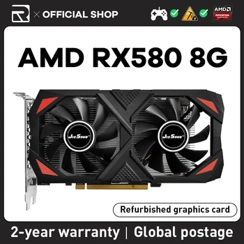 JIESHUO AMD RX 580 8GB 2048SP vaizdo grafikos plokštė GDDR5 256BIT GPU 14nm rx580 8g už kompiuterio darbalaukio vaizdo office 580 rx KAS