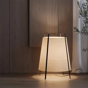 LED grindų lempos Japonijos wabi sabi Retro lempos atspalvis audinio Modernus Miegamojo Dizaineris Meno Koridorius, gyvenamasis kambarys stovi lempos