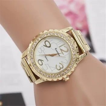 Mados Prabangių Moterų Žiūrėti Nerūdijančio Plieno Laikrodis Garsaus Prekės Ženklo Rose Gold/Silver Crystal Atsitiktinis Kvarco Žiūrėti