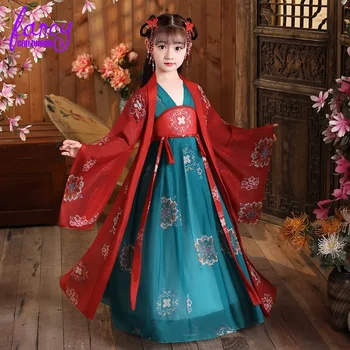Senovės Vaikams Tradicinės Suknelės Kinų Apranga Merginos Kostiumas Liaudies Šokio Spektaklis Hanfu Suknelė Vaikams