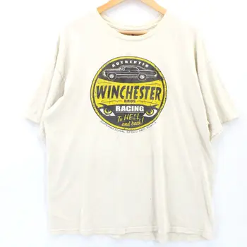 Tee Fury Shirt Mens Smėlio spalvos trumpomis Rankovėmis Winchester Bros Lenktynių Grafinis Dydis XL ilgomis rankovėmis