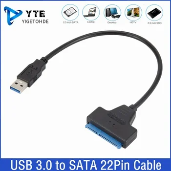 USB 3.0 Prie SATA Adapteris Sata Į USB 3.0 Kabelį Iki 6 Gb / s Paramos 2.5 Colio Išorinis HDD SSD Kietąjį Diską 22 Pin Sata III Kabelis