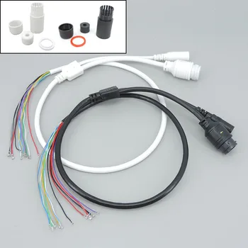 VAIZDO POE IP tinklo Kameros PCB Modulis vaizdo maitinimo kabelis RJ45 DC female jungtis Terminlas vandeniui balta juoda e1