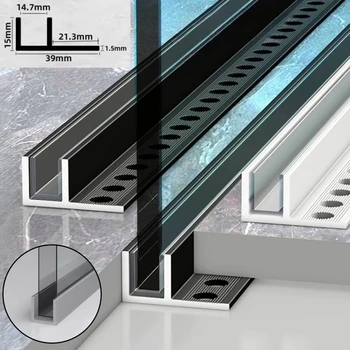Vonios kambarys Stiklo Lentos LED Aliuminio Profilio Įterptųjų F-formos Vandeniui Kanalo Sluoksnis Lentynos Įtvaras Dušo Kabineto Baras Juostelės Šviesos