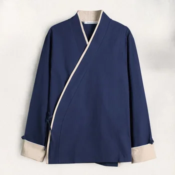 Vyriški Kimono Marškinėliai Cardigan Tradiciniai vyriški Kinijos Samurajus Kostiumas Atsitiktinis Harajuku Kimono Švarkas Streetwear Viršūnės